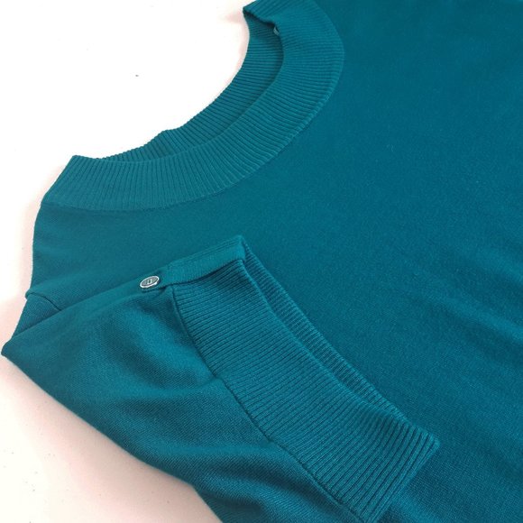 Laura Teal Short Sleeve Knit Blouse - Picture 3 of 11